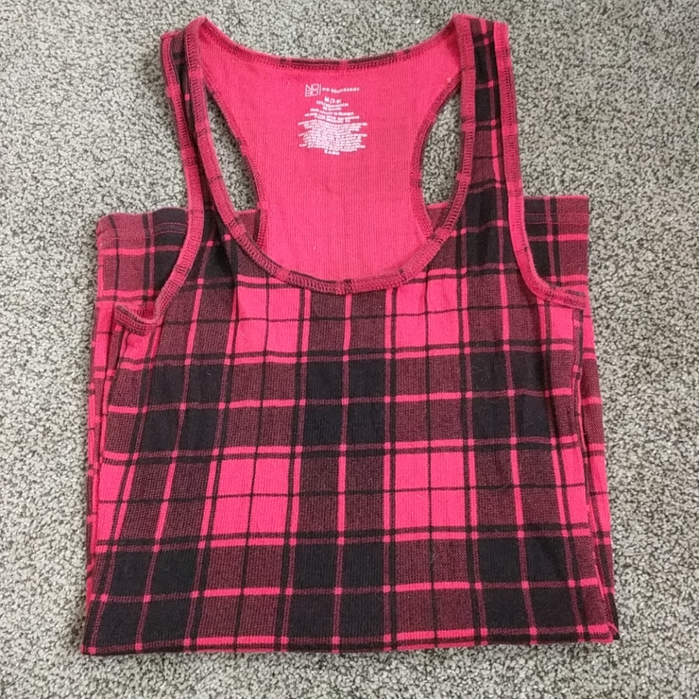 Plaid Razor Back Undershirt Tanktop No Boundaries